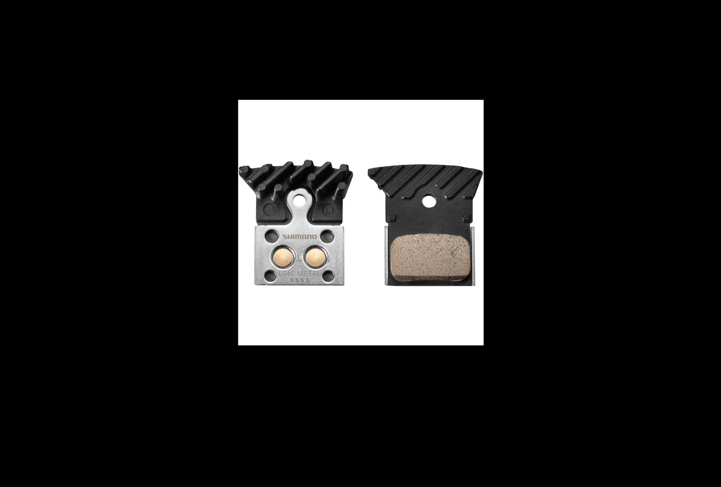 Shimano L04C-MF disc Brake pads and spring, metal sintered, alloy/stainless back, cooling fins