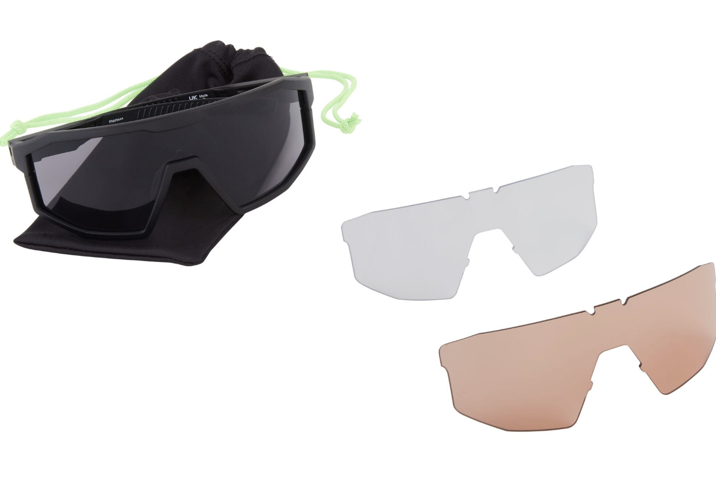 Madison Enigma Matt Black Sunglasses - 3 Lens pack