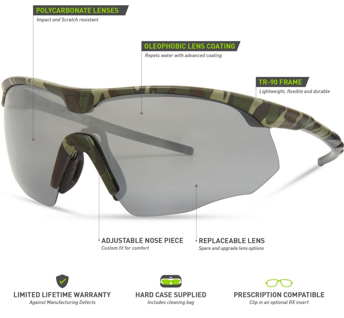 Madison Shields Green Camo Bike Sunglasses