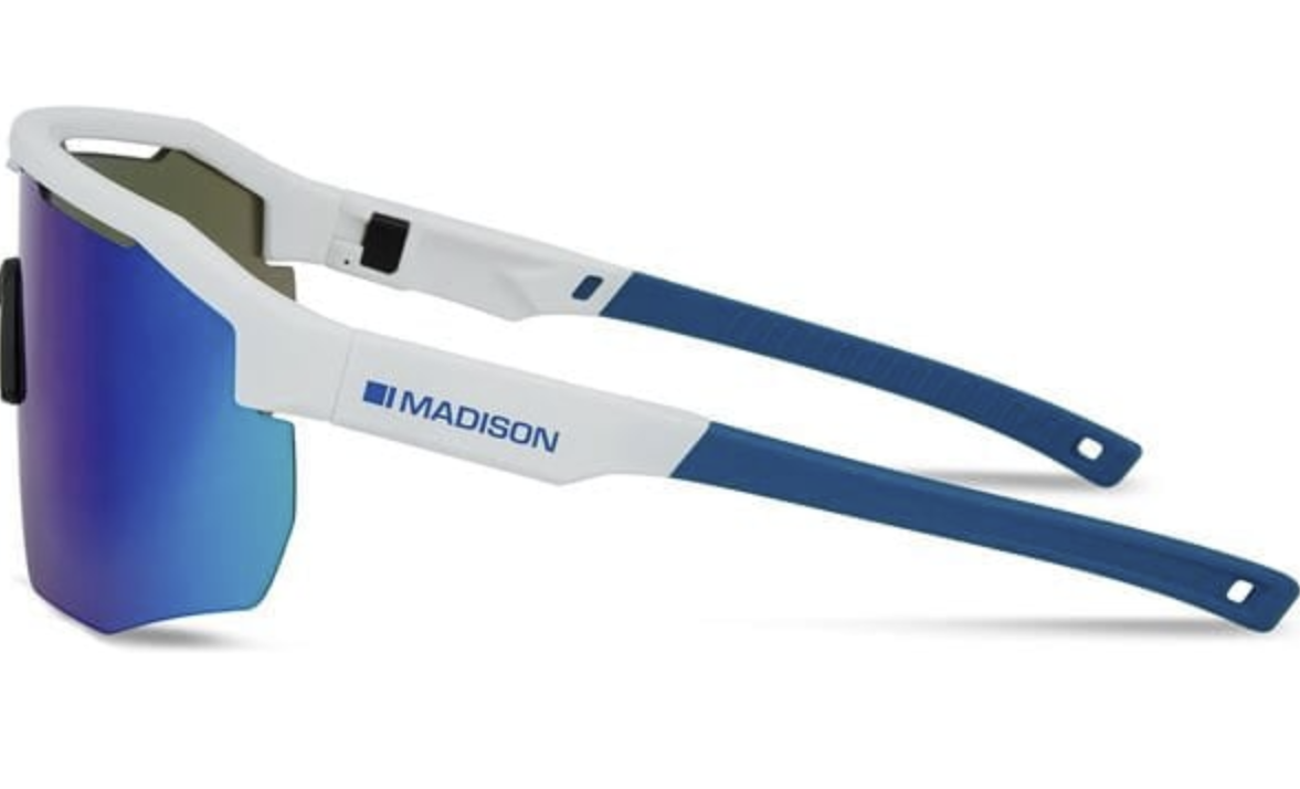Madison Cipher Gloss White Sunglasses - Green Mirror Lens