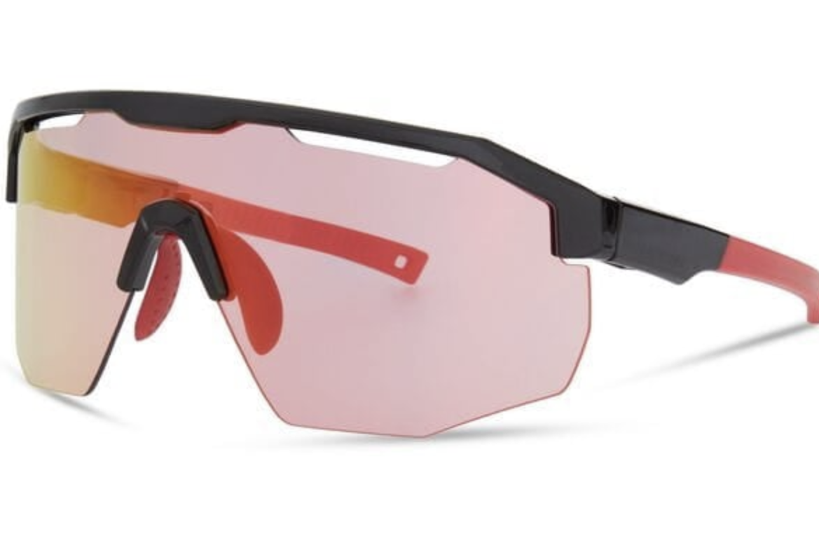 Madison Cipher Gloss Black Sunglasses - Pink Rose Mirror Lens