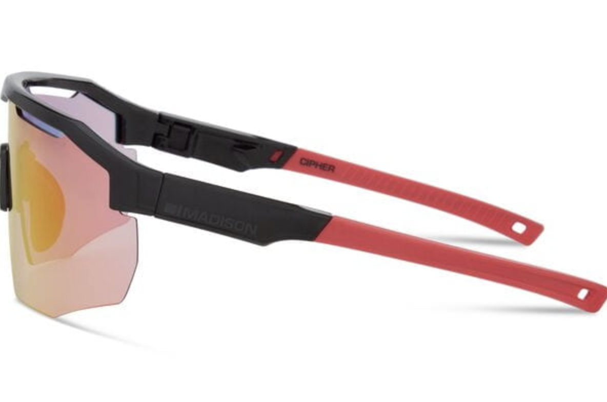 Madison Cipher Gloss Black Sunglasses - Pink Rose Mirror Lens