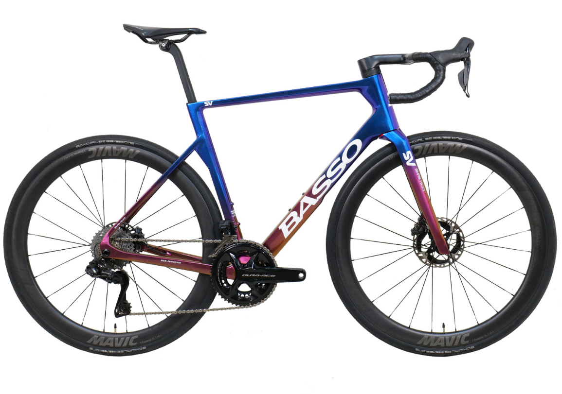 Basso SV Dura-Ace Di2 Viola Galaxy Road Bike Free Pedals